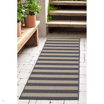 County Stripe Navy In-Outdoor Flatweave Runner-Melrose-Rug Love - The Most Loved Rug Store